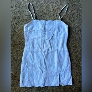 ZHIGGIE - White Mini Linen Dress